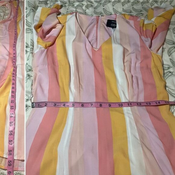 ModCloth Collectif Stripe Sorbet Soiree Maxi Dress Pink Multicolor Resortwear 6 - Picture 11 of 13